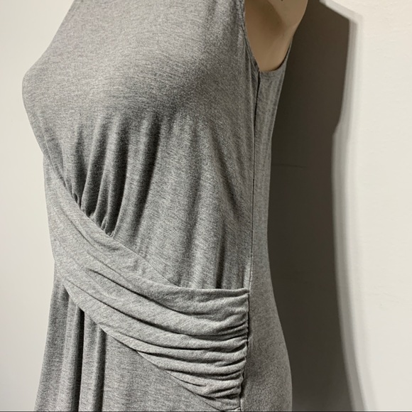 Fabletics Retta Women’s Gray Midi Dress M Medium Sleeveless Crossover Waist - Picture 3 of 9